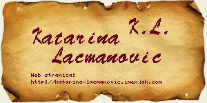 Katarina Lacmanović vizit kartica